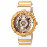 Buy Shop Versace V Metal Icon Gold Dial White & Gold Strap Watch for Women - VLC040014 USA Online