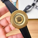 Buy Shop Versace V Metal Icon Quartz Silver Dial Brown Leather Strap Watch For Men - VQL010015 USA Online