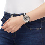 Buy Shop Versace V Metal Icon Silver Dial Black & Silver Strap Watch for Women - VLC010014 USA Online