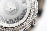 Buy Shop Versace V Metal Icon Silver Dial Black & Silver Strap Watch for Women - VLC010014 USA Online