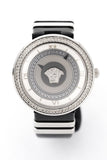 Buy Shop Versace V Metal Icon Silver Dial Black & Silver Strap Watch for Women - VLC010014 USA Online