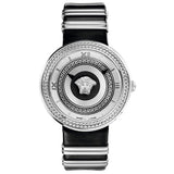 Buy Shop Versace V Metal Icon Silver Dial Black & Silver Strap Watch for Women - VLC010014 USA Online