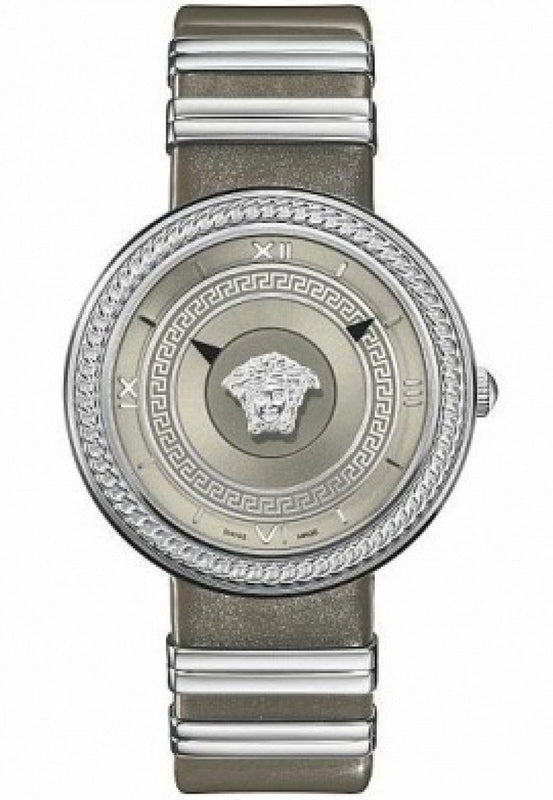 Buy Shop Versace V Metal Icon Silver Dial Silver & Grey Strap Watch for Women - VLC120016 USA Online