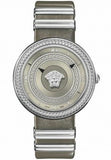 Buy Shop Versace V Metal Icon Silver Dial Silver & Grey Strap Watch for Women - VLC120016 USA Online