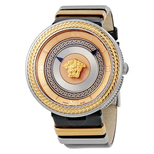 Buy Shop Versace V Metal Icon Gold Dial Black & Silver & Gold Strap Watch for Women - VLC020014 USA Online