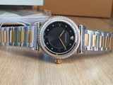 Buy Shop Versace V-Motif Black Dial Two Tone Steel Strap Watch for Women - VERE00518 USA Online