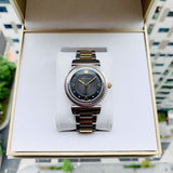 Buy Shop Versace V-Motif Black Dial Two Tone Steel Strap Watch for Women - VERE00518 USA Online