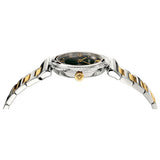 Buy Shop Versace V-Motif Black Dial Two Tone Steel Strap Watch for Women - VERE00518 USA Online