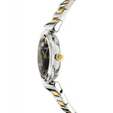 Buy Shop Versace V-Motif Black Dial Two Tone Steel Strap Watch for Women - VERE00518 USA Online