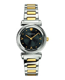 Buy Shop Versace V-Motif Black Dial Two Tone Steel Strap Watch for Women - VERE00518 USA Online