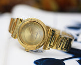 Buy Shop Versace V-Motif Gold Dial Gold Steel Strap Watch for Women - VERE00618 USA Online