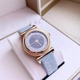 Buy Shop Versace V-Motif Grey Dial Blue Leather Strap Watch for Women - VERE00318 USA Online