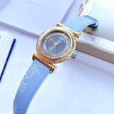 Buy Shop Versace V-Motif Grey Dial Blue Leather Strap Watch for Women - VERE00318 USA Online