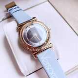 Buy Shop Versace V-Motif Grey Dial Blue Leather Strap Watch for Women - VERE00318 USA Online