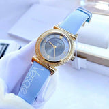 Buy Shop Versace V-Motif Grey Dial Blue Leather Strap Watch for Women - VERE00318 USA Online