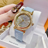Buy Shop Versace V-Motif Grey Dial Blue Leather Strap Watch for Women - VERE00318 USA Online