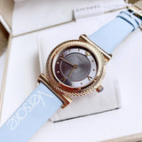 Buy Shop Versace V-Motif Grey Dial Blue Leather Strap Watch for Women - VERE00318 USA Online