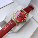 Buy Shop Versace V-Motif Red Dial Red Leather Strap Watch for Women - VERE00418 USA Online