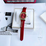 Buy Shop Versace V-Motif Red Dial Red Leather Strap Watch for Women - VERE00418 USA Online