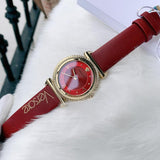 Buy Shop Versace V-Motif Red Dial Red Leather Strap Watch for Women - VERE00418 USA Online