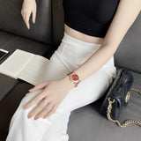 Buy Shop Versace V-Motif Red Dial Red Leather Strap Watch for Women - VERE00418 USA Online