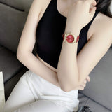 Buy Shop Versace V-Motif Red Dial Red Leather Strap Watch for Women - VERE00418 USA Online