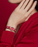 Buy Shop Versace V-Motif Red Dial Red Leather Strap Watch for Women - VERE00418 USA Online