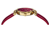 Buy Shop Versace V-Motif Red Dial Red Leather Strap Watch for Women - VERE00418 USA Online