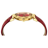 Buy Shop Versace V-Motif Red Dial Red Leather Strap Watch for Women - VERE00418 USA Online