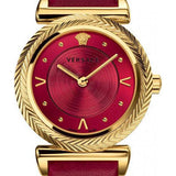 Buy Shop Versace V-Motif Red Dial Red Leather Strap Watch for Women - VERE00418 USA Online