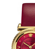 Buy Shop Versace V-Motif Red Dial Red Leather Strap Watch for Women - VERE00418 USA Online