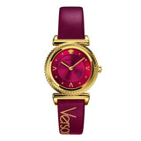 Buy Shop Versace V-Motif Red Dial Red Leather Strap Watch for Women - VERE00418 USA Online
