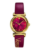 Buy Shop Versace V-Motif Red Dial Red Leather Strap Watch for Women - VERE00418 USA Online