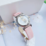 Buy Shop Versace V-Motif Silver Dial Pink Leather Strap Watch for Women - VERE00118 USA Online