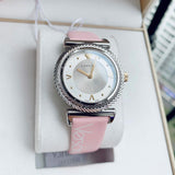 Buy Shop Versace V-Motif Silver Dial Pink Leather Strap Watch for Women - VERE00118 USA Online