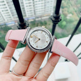 Buy Shop Versace V-Motif Silver Dial Pink Leather Strap Watch for Women - VERE00118 USA Online
