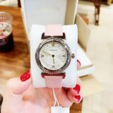Buy Shop Versace V-Motif Silver Dial Pink Leather Strap Watch for Women - VERE00118 USA Online