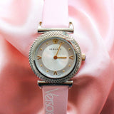 Buy Shop Versace V-Motif Silver Dial Pink Leather Strap Watch for Women - VERE00118 USA Online