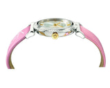 Buy Shop Versace V-Motif Silver Dial Pink Leather Strap Watch for Women - VERE00118 USA Online