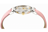 Buy Shop Versace V-Motif Silver Dial Pink Leather Strap Watch for Women - VERE00118 USA Online