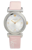Buy Shop Versace V-Motif Silver Dial Pink Leather Strap Watch for Women - VERE00118 USA Online