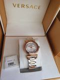 Buy Shop Versace V-Motif Silver Dial Two Tone Steel Strap Watch for Women - VERE00718 USA Online