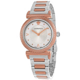Buy Shop Versace V-Motif Silver Dial Two Tone Steel Strap Watch for Women - VERE00718 USA Online