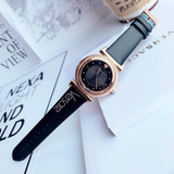 Buy Shop Versace V-Motif Vintage Logo Black Dial Black Leather Strap Watch for Women - VERE00818 USA Online