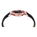 Buy Shop Versace V-Motif Vintage Logo Black Dial Black Leather Strap Watch for Women - VERE00818 USA Online
