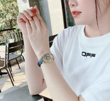 Buy Shop Versace V-Motif Vintage Logo Diamonds Blue Dial Blue Leather Strap Watch for Women - VERE01018 USA Online