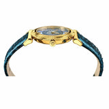 Buy Shop Versace V-Motif Vintage Logo Diamonds Blue Dial Blue Leather Strap Watch for Women - VERE01018 USA Online
