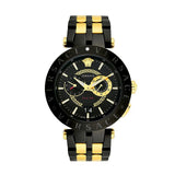 Buy Shop Versace V-Race Analog Quartz Black Dial Two Tone Steel Strap Watch For Men - VEBV00619 USA Online