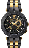 Buy Shop Versace V-Race Analog Quartz Black Dial Two Tone Steel Strap Watch For Men - VEBV00619 USA Online