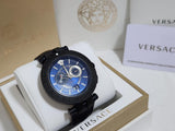 Buy Shop Versace V Race Chronograph Quartz Blue Dial Blue Leather Strap Watch For Men - VEBV00419 USA Online